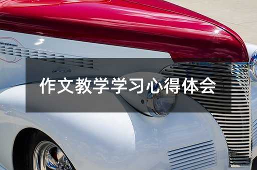 作文教学学习心得体会