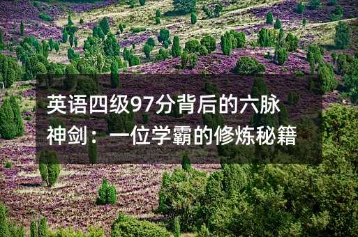 英语四级97分背后的六脉神剑:一位学霸的修炼秘籍